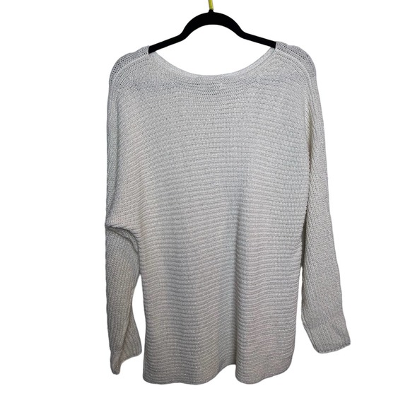 Ana White Open Knit Sweater Cotton Blend Size XL Scoop Neck Boho - Picture 2 of 9